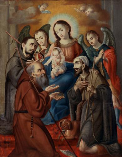 Virgin and Child with St Francis of Paola, St john and St Roch