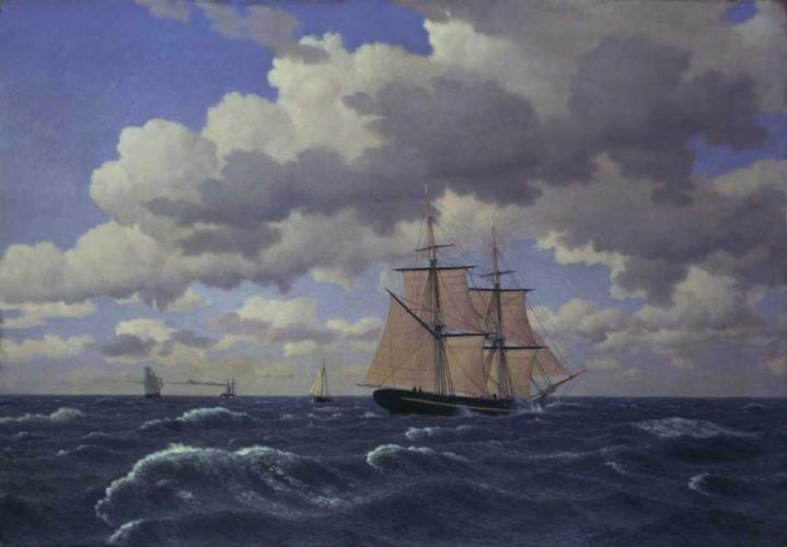 A Brig under Sail in fair Weather (En Brig under selj i godt vejr)