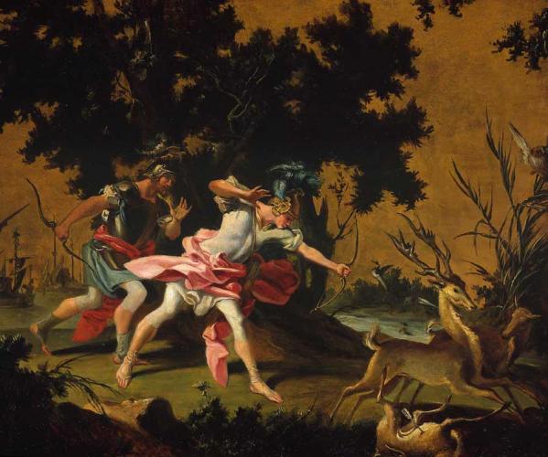 Aeneas and Achates hunting Stags on the Coast of Libya